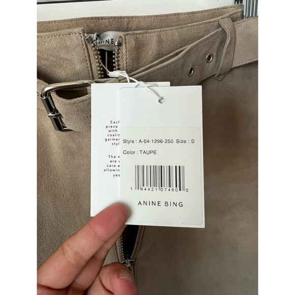 Anine Bing Zip-up Ana Mini Suede Skirt NWT size S - Picture 7 of 10